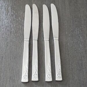 Oneida Stanhome Stainless Daffodil  Dinner Butter Knives Set of 4 Flatware